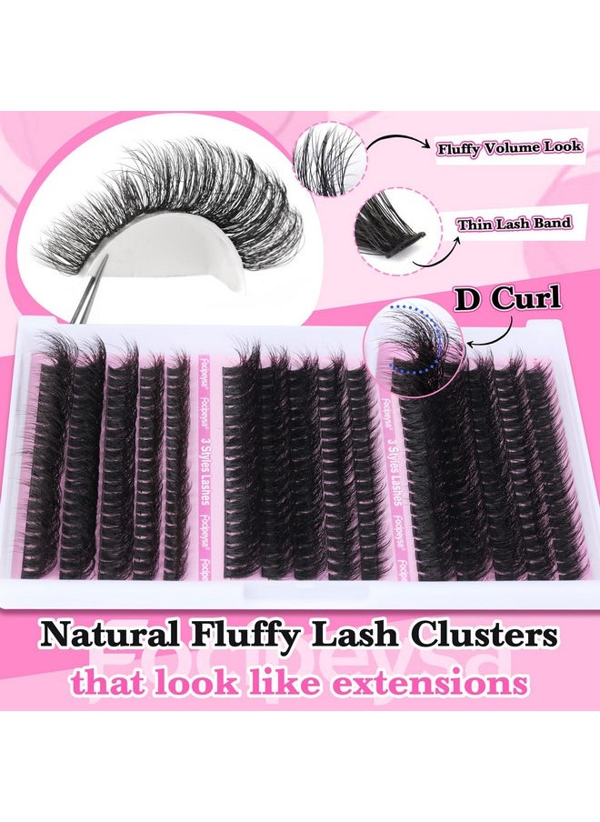 Sh Extension Mink Thick Cluster Eyelash Extensions 10-18Mm Lash Clusters Individual Lash Extensions Diy Clusters Lashes Extension At Home By Focipeysa (300Pcs-70P+80P+90P 10-18Mm)