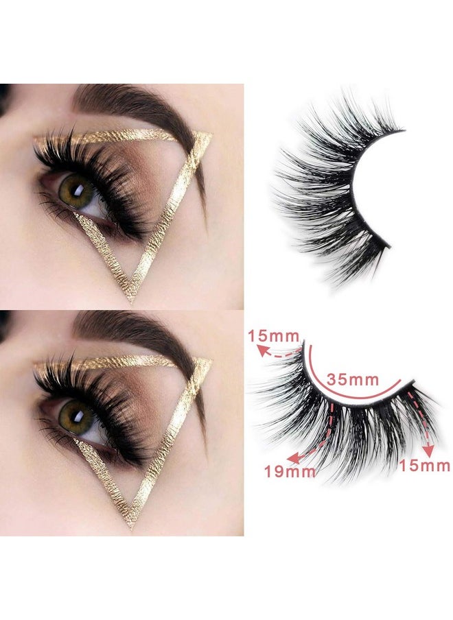 5D Faux Mink Lashes Handmade Luxurious Volume Fluffy Natural False Eyelashes 7 Pairs (Dubai)