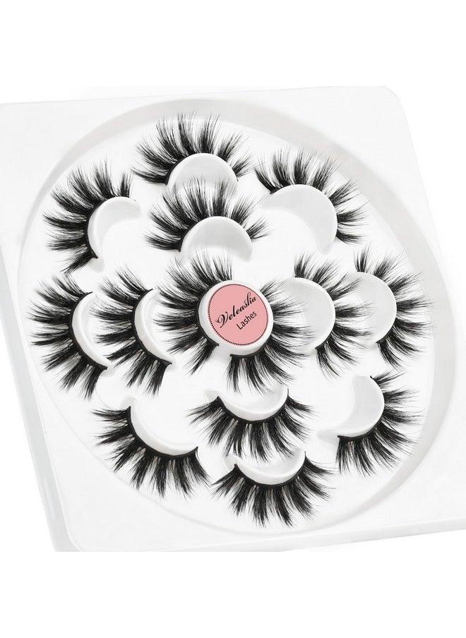 5D Faux Mink Lashes Handmade Luxurious Volume Fluffy Natural False Eyelashes 7 Pairs (Dubai)