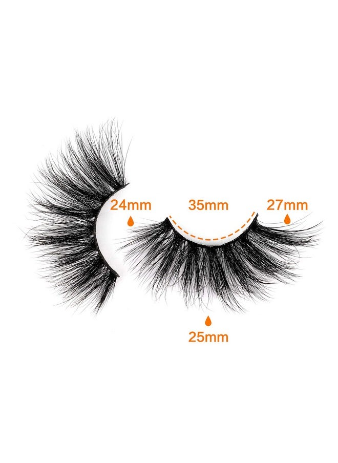 25Mm Lashes False Eyelashes Long Dramatic Faux Mink Fake Eye Lashes Thick Cross Fluffy Volume 4 Pairs Pack