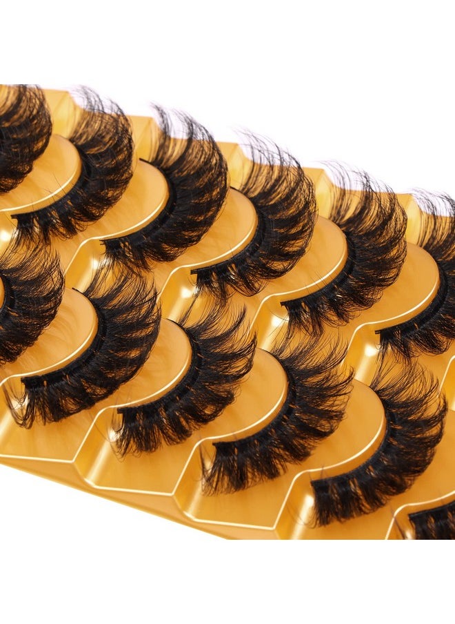 False Lashes Fluffy Mink Eyelashes 18Mm Lashes Pack 8D Mink Curly Faux Mink Lashes Volume Dramatic Lashes 8 Pairs