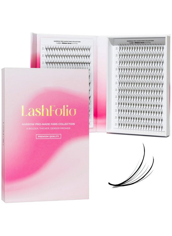 Lashfolio Double Spike Promade Fans | Handmade Volume Eyelashes | Multi Selections From 5D To 10D | C Cc D Curl | 0.03~0.07Mm | 8-13Mm Length | Long Lasting | Easy Application (7D-0.05 C 8-13Mm)