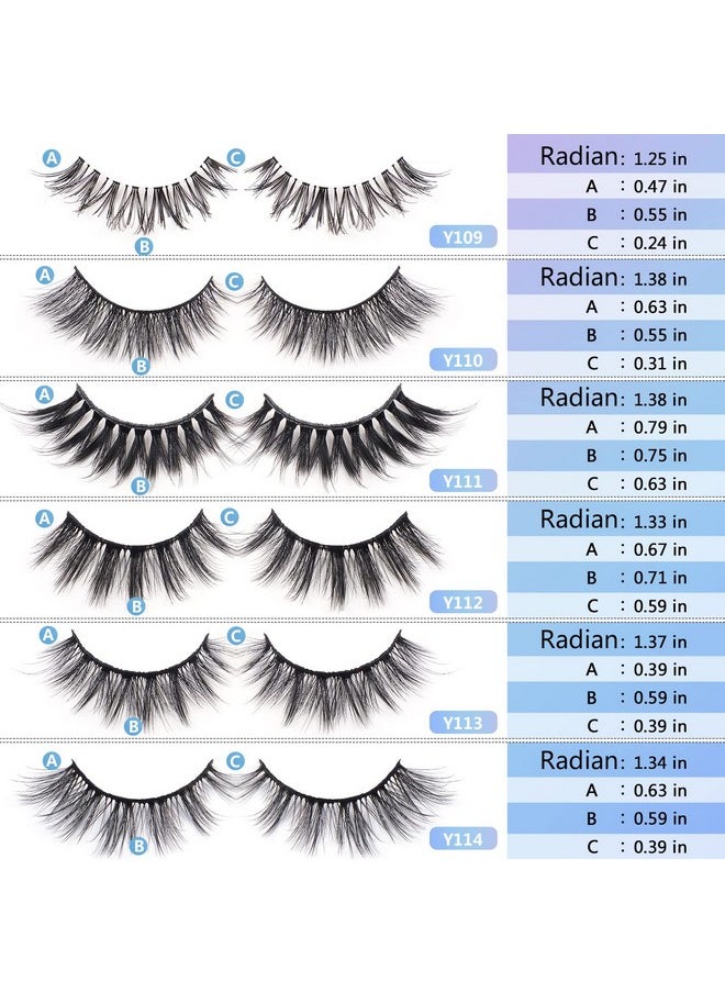Lashes 30 Pairs 6 Styles Faux Mink Eyelashes, Fake Eyelashes Natural Look To Dramatic Volume False Lashes, 3D Lashes Pack With Eyebrow Grooming Kit