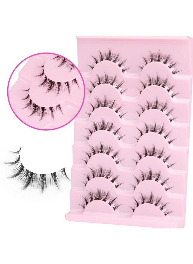 Manga Lashes With Glue Anime Lashes Natural Look Eyelashes With Glue Korean Makeup Clear Band Cluster Lashes With Eyelash Glue Manhua Lashes Extension Wispy Lashes Cosplay Manga Lash Clusters