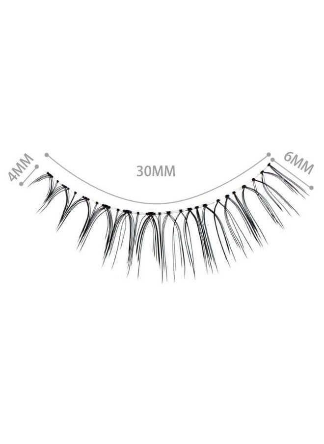 Fake Eyelashes Natural Look False Eye Lashes Daily Strip Cross Clear Band 4-6Mm Cross Lashes Invisible Band Lash For Wedding Daily Work Eye Makeup 4 Pairs N03