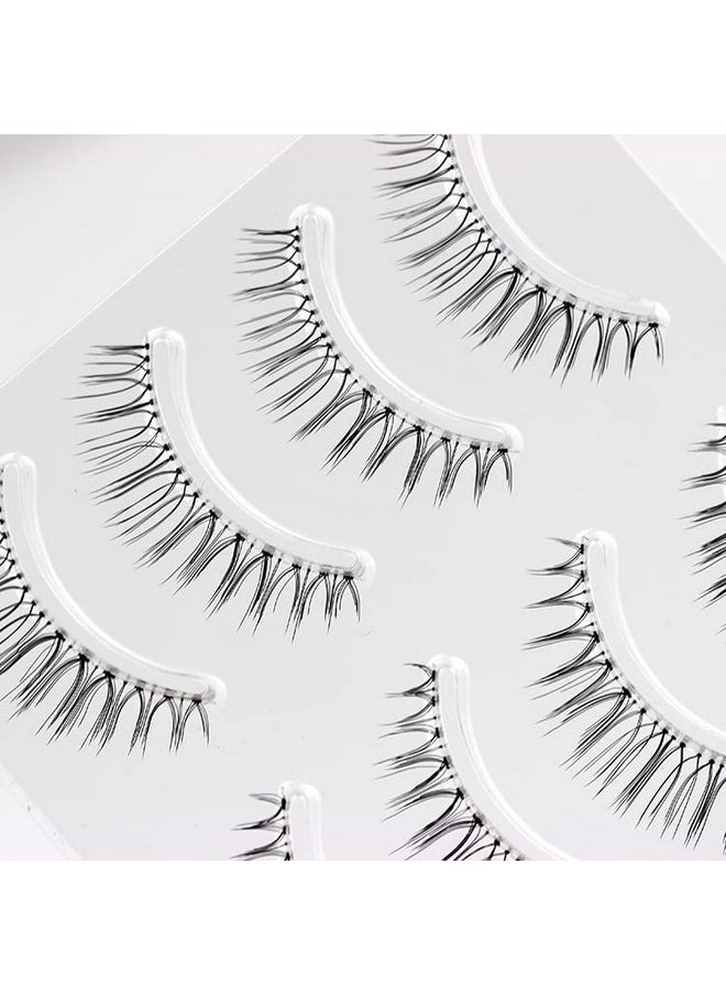 Fake Eyelashes Natural Look False Eye Lashes Daily Strip Cross Clear Band 4-6Mm Cross Lashes Invisible Band Lash For Wedding Daily Work Eye Makeup 4 Pairs N03