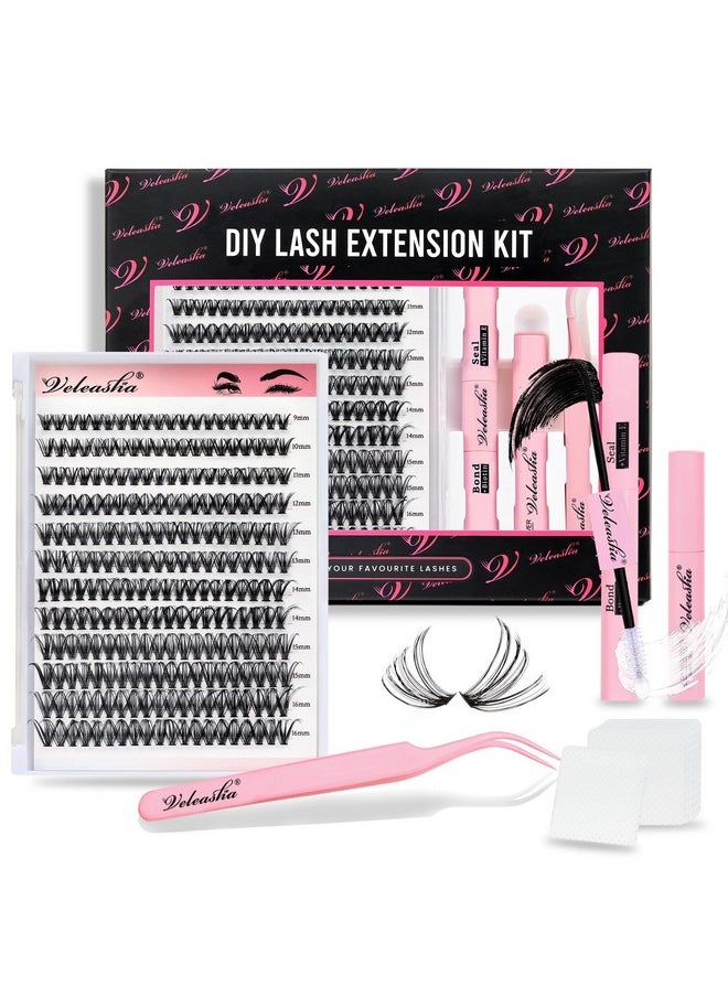 Diy Lash Extension Kit 240Pcs Individual Lashes Eyelash Extension Kit 40D-0.07D-9-16Mix Cluster Lashes Kit Wispy Fluffy Diy Lash Extension At Home For Beginners (Venus 40D Kit,9-16Mm)