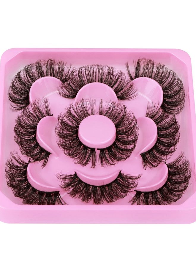 Lashes Mink Fluffy Wispy False Eyelashes 20Mm Dramatic Faux Mink Eyelashes D Curl Long Fake Lashes Pack Look Like Extension