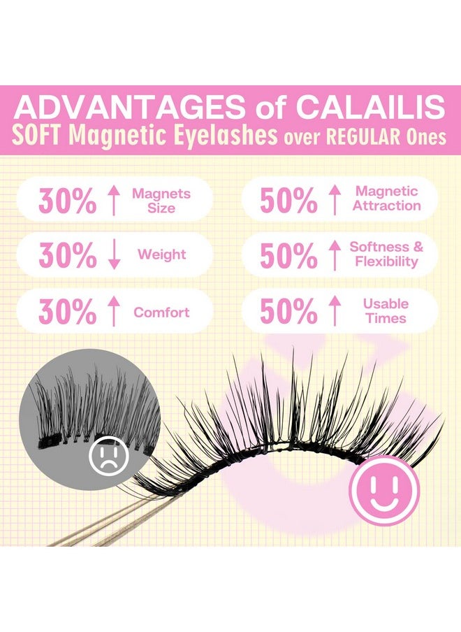 Magnetic Eyelashes With Applicator Soft Magnetic Lashes Natural Look Reusable Magnetic Eyelashes Without Eyeliner No Glue Needed Soft Eyelashes Magnetic Lashes For All Day Comfort (Rc02)