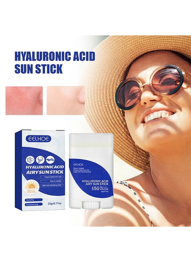 Hyaluronic Acid Airy Sun Stick, 8 types hyaluronic acid, Easy to reapply, Light and refreshing finish, SPF 50+ PA++++ UVA/UVB 22g