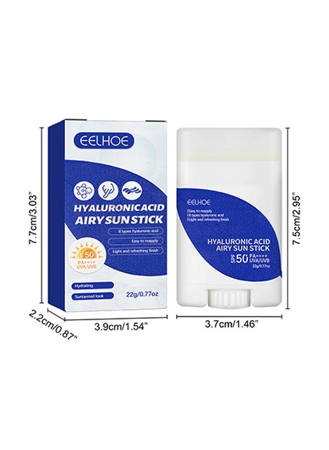 Hyaluronic Acid Airy Sun Stick, 8 types hyaluronic acid, Easy to reapply, Light and refreshing finish, SPF 50+ PA++++ UVA/UVB 22g