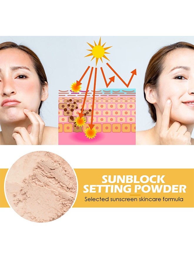 Sunscreen Shaping Powder, Selected sunscreen skincare formula, SPF 50 PA++, UVA And UVB Protection, No Parabens, Gluten Free, Vegetarian, Hypo-Allergenic, Long-Lasting Lightweight Breathable Sunscreen Power, With Soft Sunscreen Brush