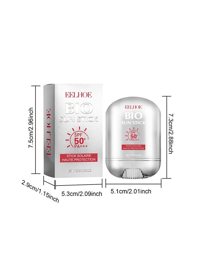 Bio Sun Stick, SPF 50+ Haute Protection, Outdoor Protection Refreshing, Non-sticky, Moisturizing and Repairing Skin Redness and Dullness, Hyaluronic Acid Watery Sun Stick