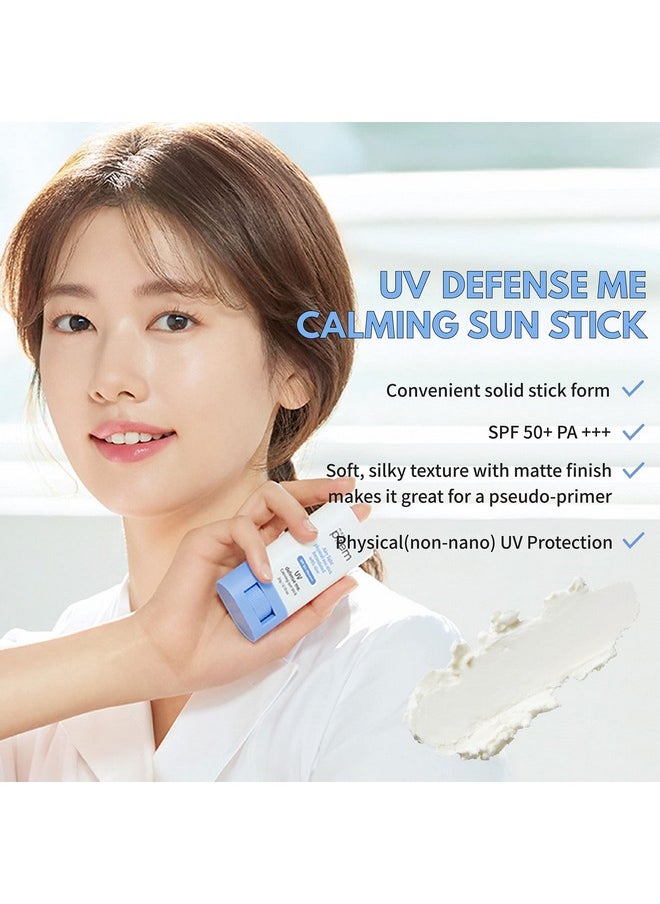Makeprem Uva Uvb Defense Me Calming Sun Stick Sunblock Spf 50+ Pa++++ 0.7 Oz Vegan Sensitive Oily Acne-Prone Skin Reef-Safe Mineral Sunscreen Non-Nano No Chemical Uv Protection Non-Greasy Sticky Kids