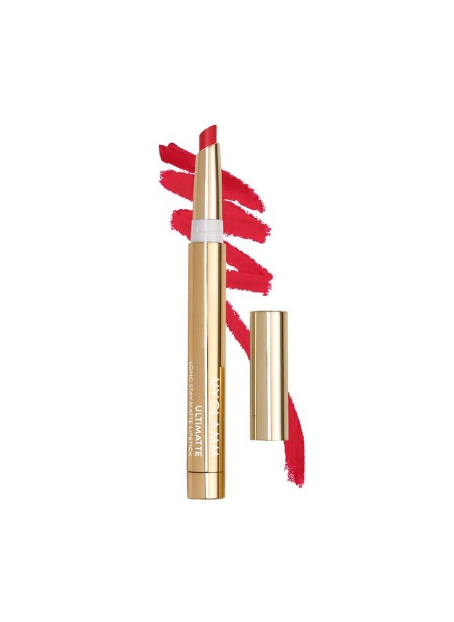 Ultimatte Long Stay Matte Lipstick - Bombshell (Red) | Long Lasting Lipsticks For Women With 12Hr Stay | Transfer Proof | Rich Colour | Moisturising, Lightweight Formula | 1.3G