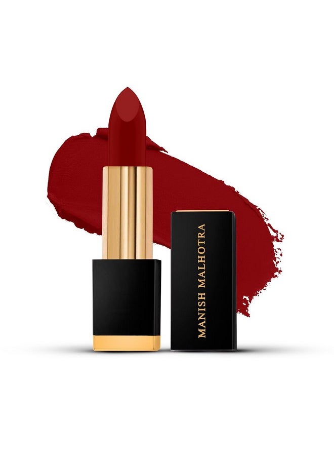 Manish Malhotra Soiree Creamy Matte Lipstick - 04 Amour (Red Shade) | Long Lasting, Pigmented With Spf 30 & Vitamin E (4.2G)