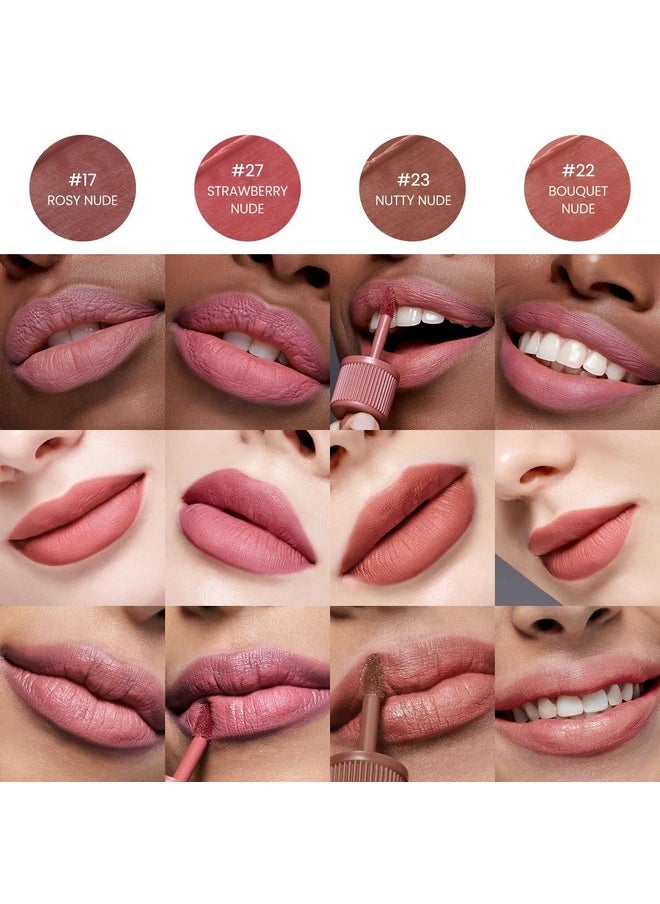 Ink The Velvet Lip Tint - High Pigment Color, Longwear, Weightless, Not Animal Tested, Gluten-Free, Paraben-Free (017 Rosy Nude)
