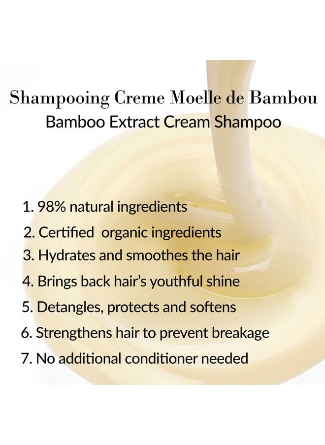 Bamboo Extract Cream Shampoo Paris - Shampooing Creme Moelle De Bambou - Hydrating Shampoo For Long, Dry, Or Frizzy Hair - Natural Anti-Frizz Shampoo (6.7 Fl Oz)
