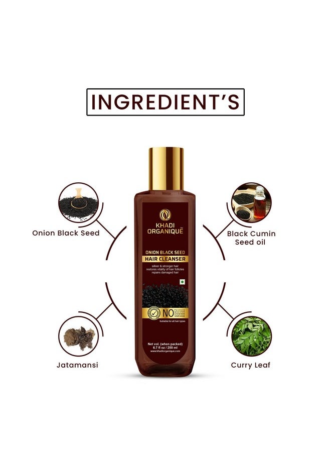 Onion Black Seed Hair Shampoo 200Ml For Healthy And Silky Hair