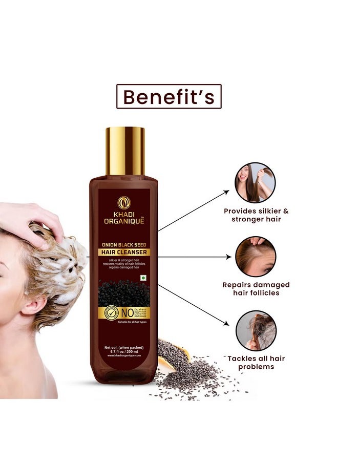 Onion Black Seed Hair Shampoo 200Ml For Healthy And Silky Hair