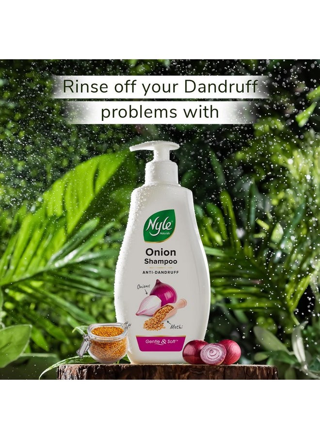 Naturals Onion Anti-Dandruff Shampoo, With Onion And Fenugreek, Gentle & Soft Shampoo, Ph Balanced And Paraben Free, For Men And Women, 800Ml