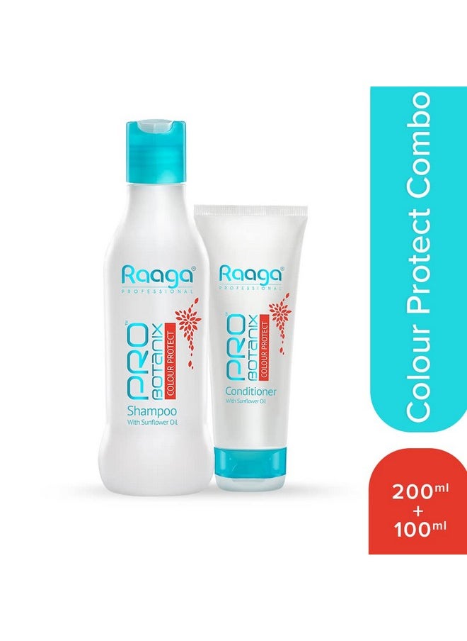 Pro Botanix Shampoo | 200 Ml & Raaga Professional Pro Botanix Conditioner | Combo Pack | Men & Women | 100 Ml | Colour Protect