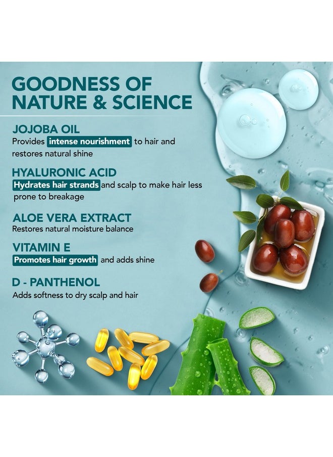 Jojoba & Hyaluronic Acid Shampoo With 100% Pure Jojoba Oil & Aloe Extracts | Hydrates Hair & Adds Shine | For Dry & Dehydrated Hair | Shampoo For Women And Men | Sulphate & Paraben Free | 200 Ml