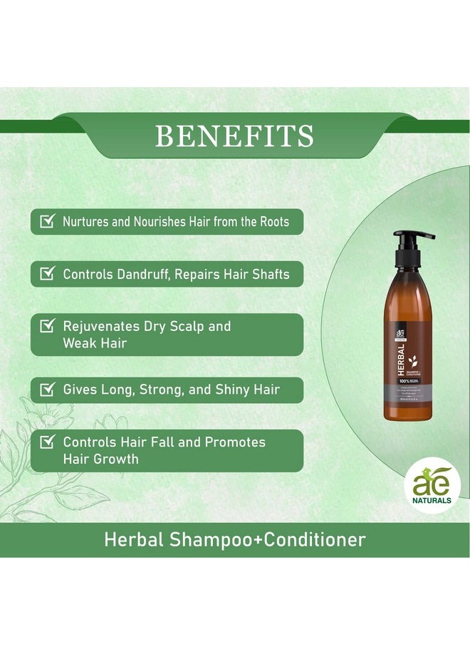 Herbal- Herbal Shampoo With Conditioner 2 In 1 300Ml, For Dry And Frizzy Hair, Its Nurture And Nourish Hair From Roots And Controls Dandruff.