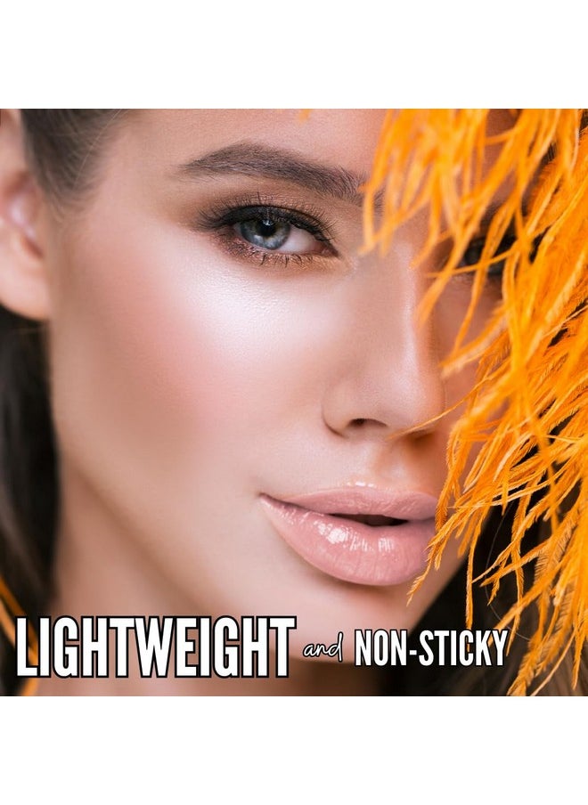 Light Rose Gold Shimmer Lip Gloss, Non-Sticky Finish, Perfect Lip Top Coat - Pinky