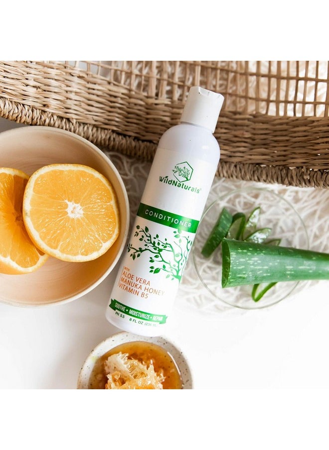 Sulfate Free Conditioner : With Manuka Honey + Aloe Vera, For Hair Loss, Thinning Hair, And Itchy Dry Scalp. Anti Dandruff, Moisturizing, 98% Natural, 80% Organic Healing Plant-Based