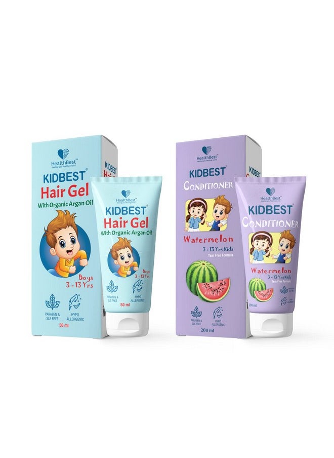 Kidbest Hair Gel (50Ml) & Kidbest Conditioner (200Ml) For 3-13 Years Kids | Combo Set