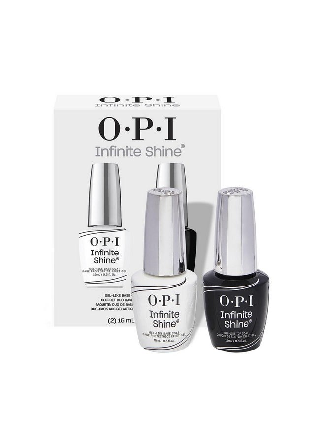 Infinite Shine 2Pc Base Coat Top Coat Duo Pack | Long Wear Nail Polish Value Set | Protects Nails & High Shine Gloss