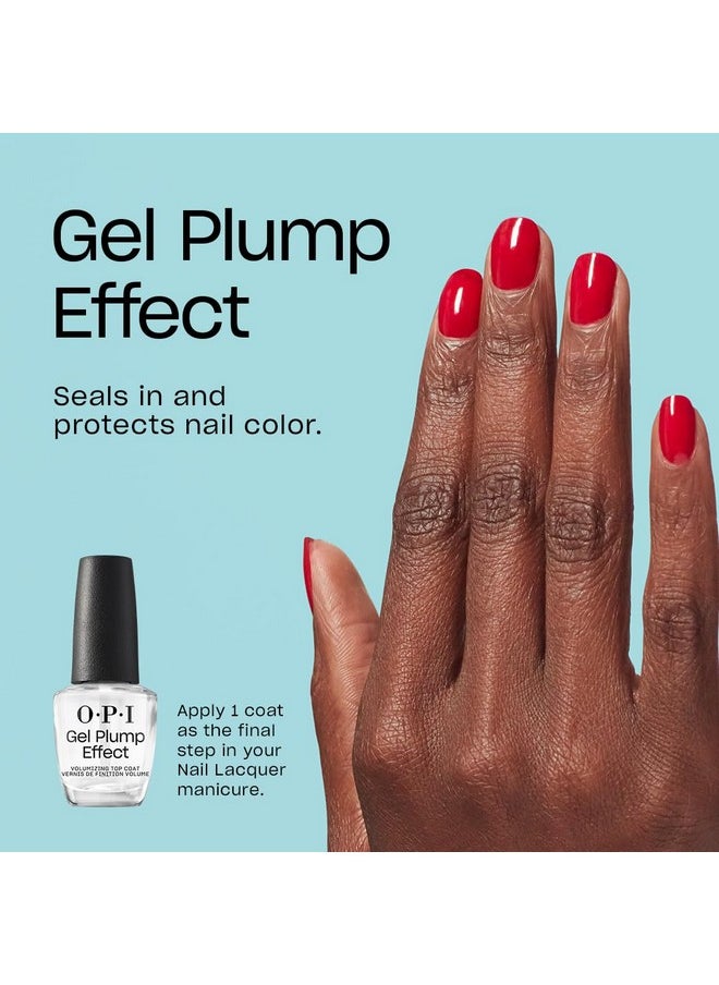 Gel Plump Effect Top Coat | Gel Like Nail Polish Top Coat |Plumping & Volumizing, High Shine, Protects Nails