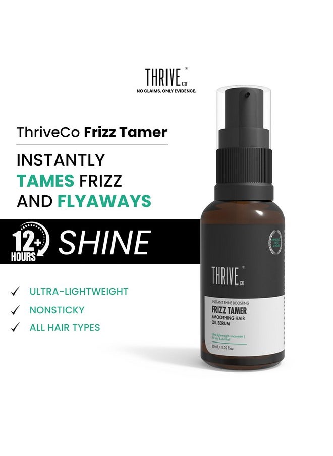 Frizz Tamer Smoothing Hair Oil Serum | For Smooth & Frizz-Free Hair | Gives Shine Up To 12 Hours | Hydrates Frizzy, Dry & Dull Hair | With Jojoba Oil, Mahua Oil | For Men & Women | 30Ml