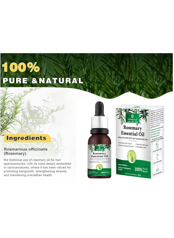Rosemary Essential Oil For Hair Growth, Hair Fall Control & Scalp Nourishment 100% Pure, Natural, Skin Care 60Ml (Pack Of 2)