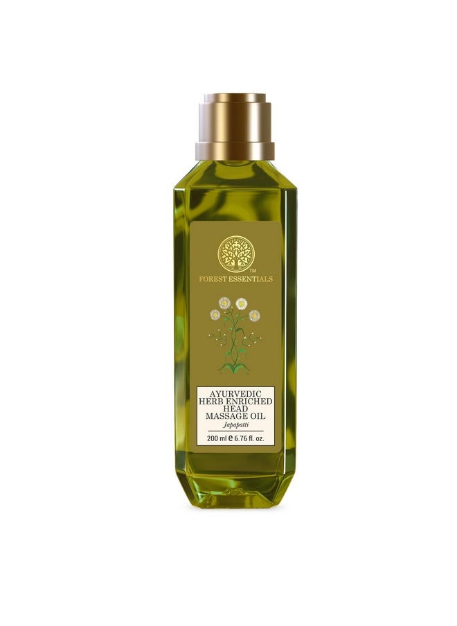Ayurvedic Herb Enriched Head Massage Oil Japapatti | For Dry, Frizzy Hair, Hair Fall Control | Nourishing Oil For Healthy Hair Growth | Parabens Free | Hair Oil For Women & Men | 200 Ml