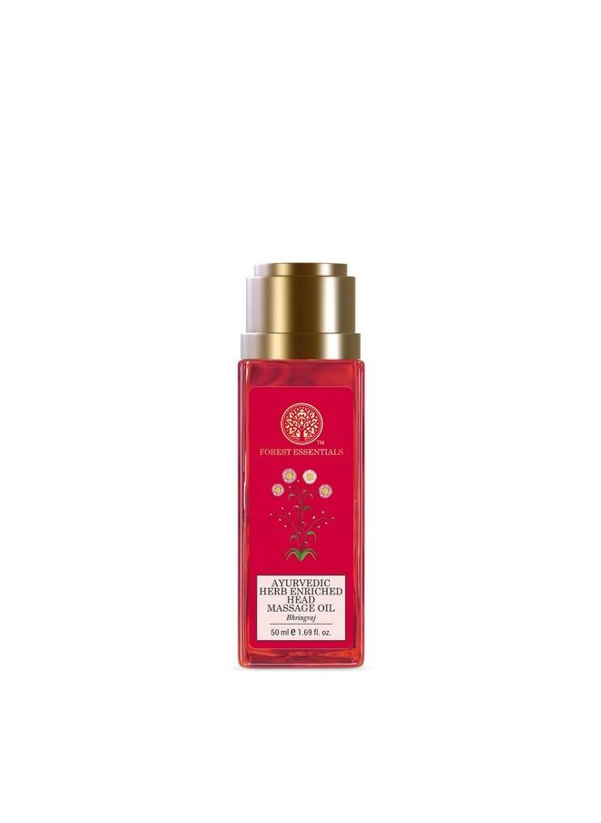 Travel Size Ayurvedic Herb Enriched Head Massage Oil Bhringraj|For Dandruff&Hair Fall Control|Nourishing Oil For Healthy Hair Growth|Parabens Free|Hair Oil For Women&Men|50 Ml