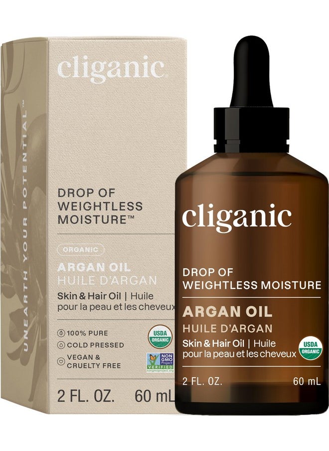 Organic Argan Oil, 100% Pure - For Hair, Face & Skin | Cold Pressed Carrier Oil (Packaging May Vary)