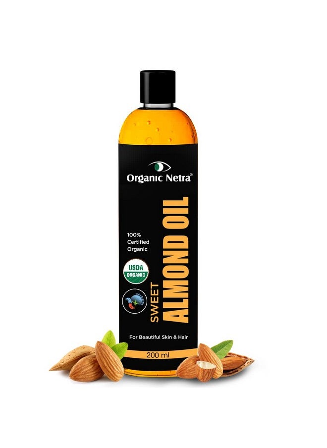 Sweet Almond Oil For Hair And Skin | Pure And Safe | Nourishes Dry And Dull Hair | Enrich With Vitamins And Minerals | Paraben Free | For All Skin Types - 200 Ml