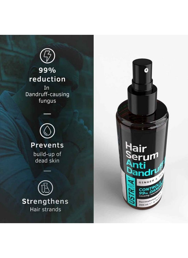 Hair Serum Anti-Dandruff - 200Ml | Fights Dandruff With Tea Tree & Ginger | Maintains Scalp Ph | Prevents Growth Of Dandruff-Causing Microorganisms| No Sulphates, No Paraben