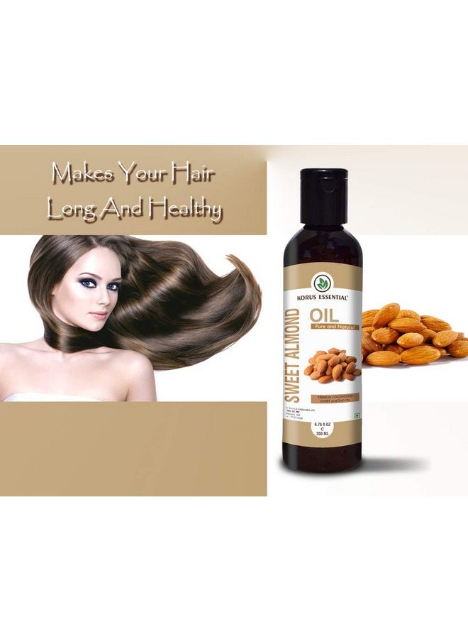 Pure Natural Coldpressed Sweet Almond Oil | For Hair & Skin Care, 200Ml