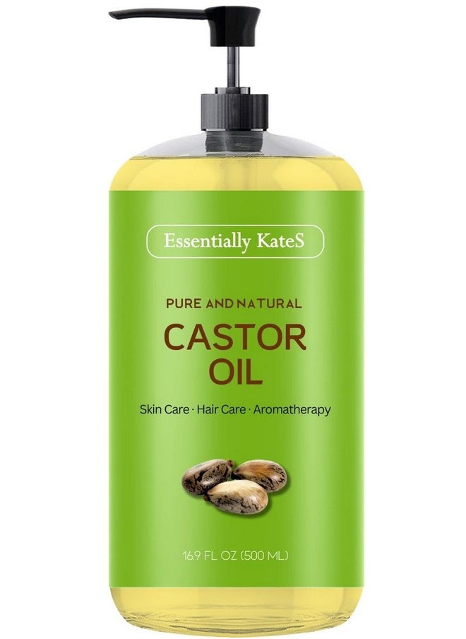 Castor Oil 16.9 Fl Oz - 100% Pure And Natural, Cold Pressed, And Hexane-Free - Hair Care, Skin Care And Body Care