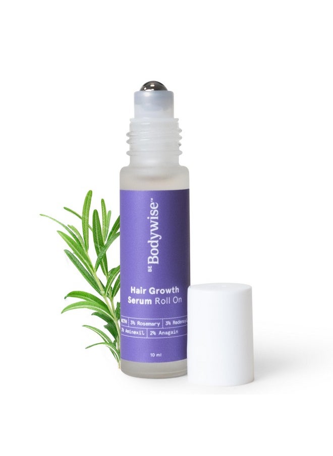 3% Rosemary Hair Growth Serum (Roll On) 10Ml | 3% Redensyl, 2% Aminexil & 2% Anagain | Thicker & Stronger Hair Growth |For All Hair Types
