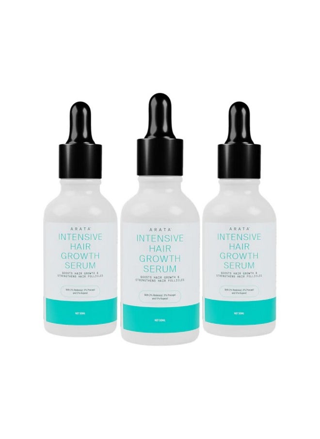 Intensive Hair Growth Serum With 3% Redensyl, 3% Procapil, Onion, Turmeric, Rice Water | Controls Hair Fall, Stimulates Hair Growth, Increases Hair Density | Hair Growth Serum For Men & Women | Pack Of 3 (90Ml)