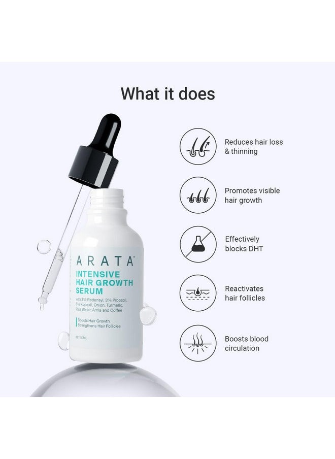Intensive Hair Growth Serum With 3% Redensyl, 3% Procapil, Onion, Turmeric, Rice Water | Stimulates Hair Growth, Increases Hair | Serum For Men & Women | Pack Of 2 (30Ml/ 30 Grams)
