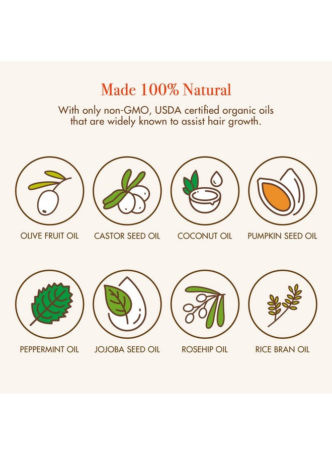 Growth Md Hair & Scalp Oil, Nourishing, Strengthening, Thickening, Hydrating, 4.5 Fl.Oz., Made With 100% Natural Ingredients, Usda Certified Organic Oils, Non-Gmo
