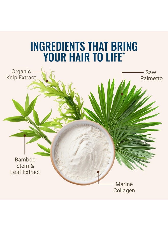 Ous Hair La Vie Revitalizing Blend Hair Growth Vitamins For Women To Support Health Of Hair - Supplements W/Biotin, Collagen & Saw Palmetto For Thick, Full Hair - 60 Caps