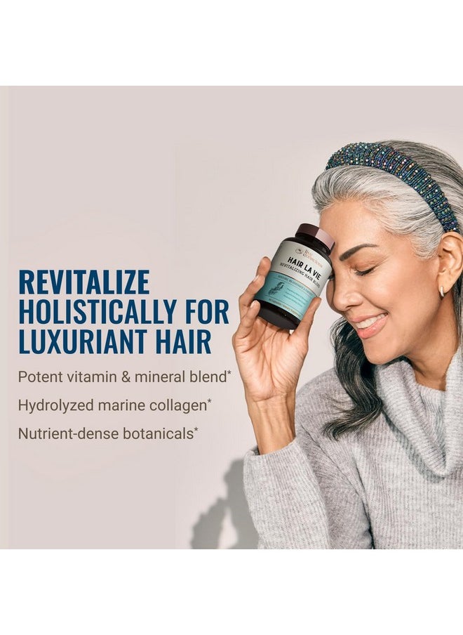 Ous Hair La Vie Revitalizing Blend Hair Growth Vitamins For Women To Support Health Of Hair - Supplements W/Biotin, Collagen & Saw Palmetto For Thick, Full Hair - 60 Caps