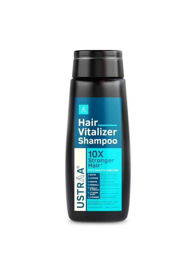 Hair Vitalizer Shampoo - 250Ml - Dermatologically Tested, With Biotin, Caffeine, Omega 3 & Omega 6, 10X Stronger Hair, Helps In Hair Growth, Reduces Hairfall