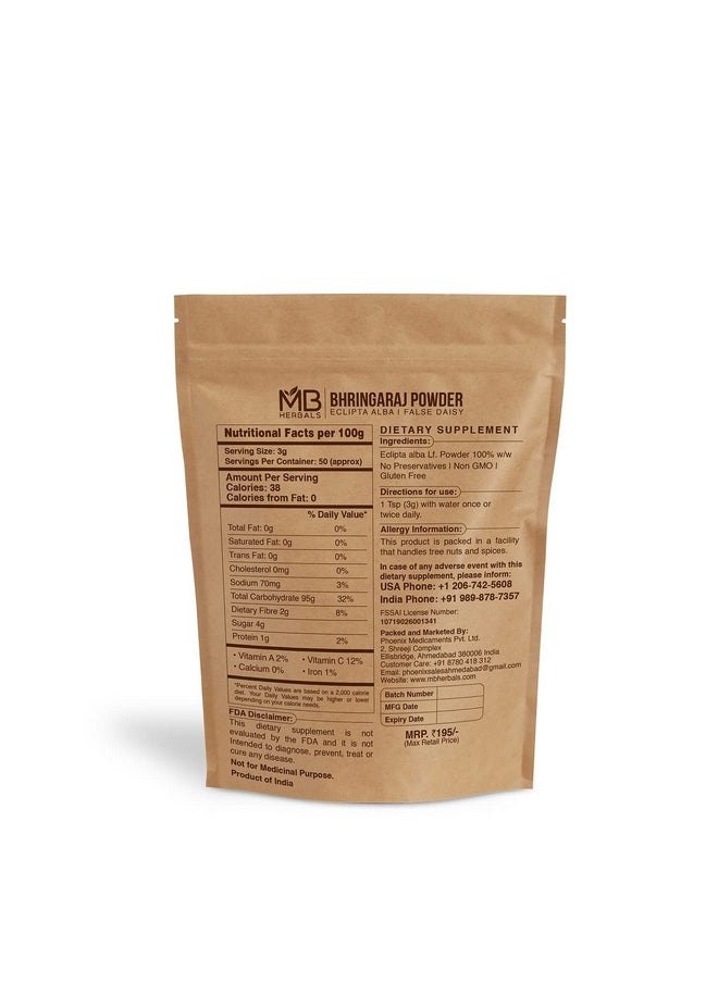 Pure Bhringraj Powder 100 Grams | Pure Bhringaraj Eclipta Alba Powder | Hair Growth
